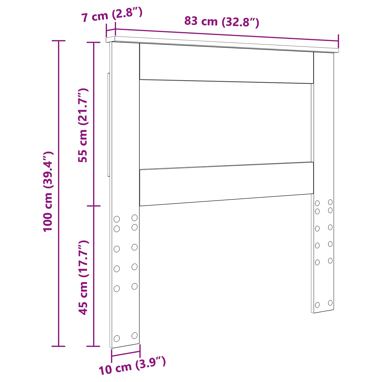 Uzglavlje s uzglavljem Betonski sivi 80 cm Konstruirano drvo