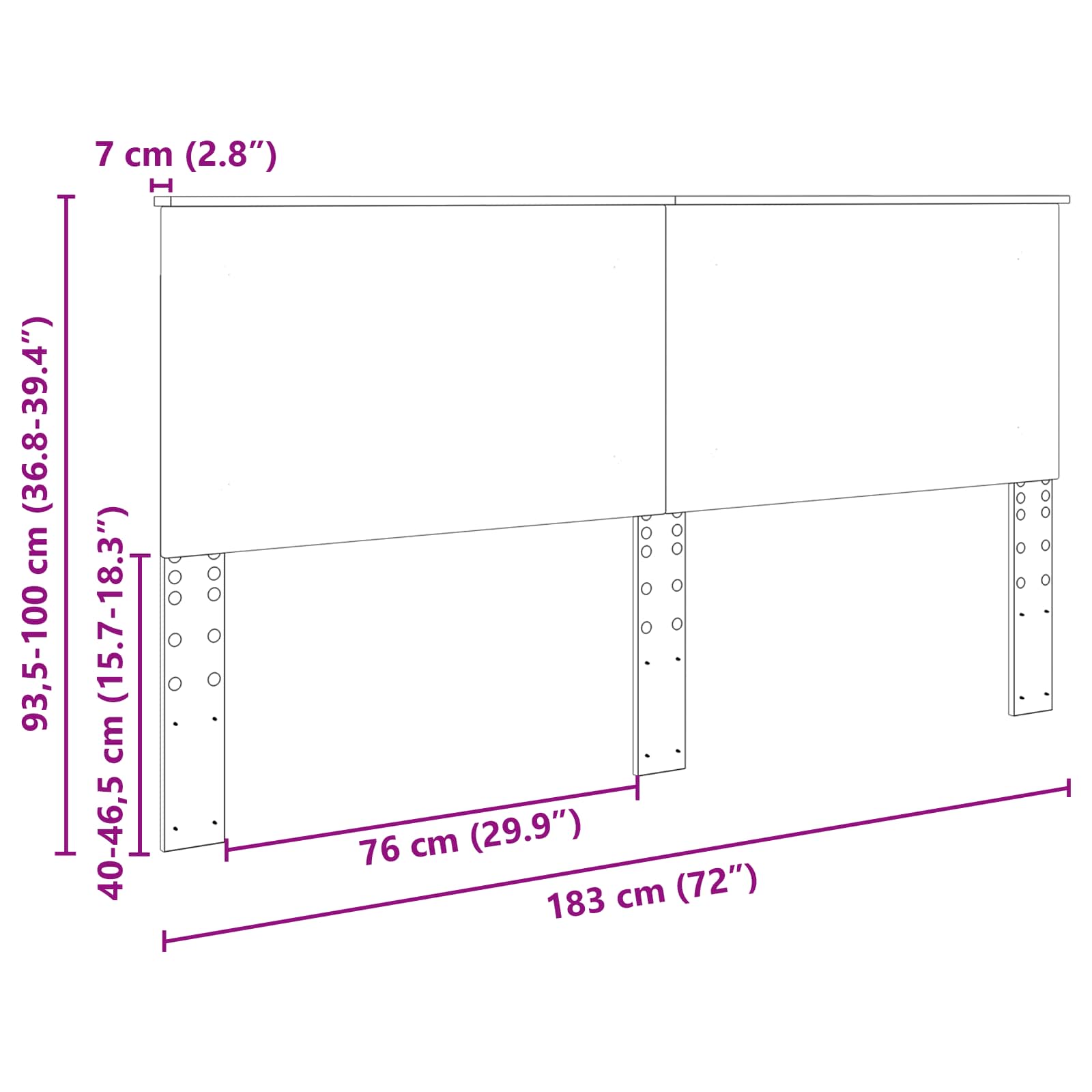Uzglavlje Smeđi hrast 100 cm Konstrukcijsko drvo