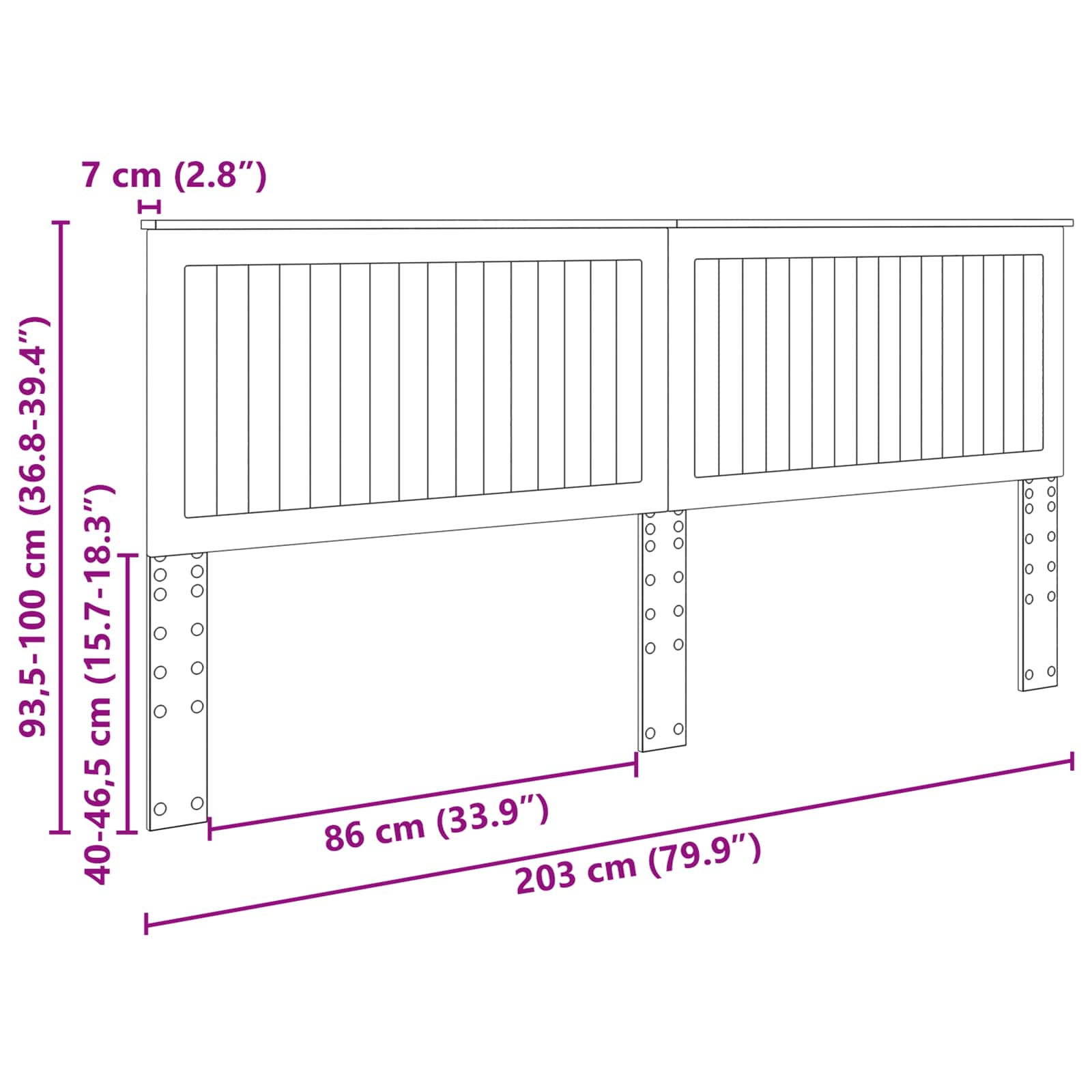 Uzglavlje s uzglavljem Betonski sivi 200 cm Konstruirano drvo