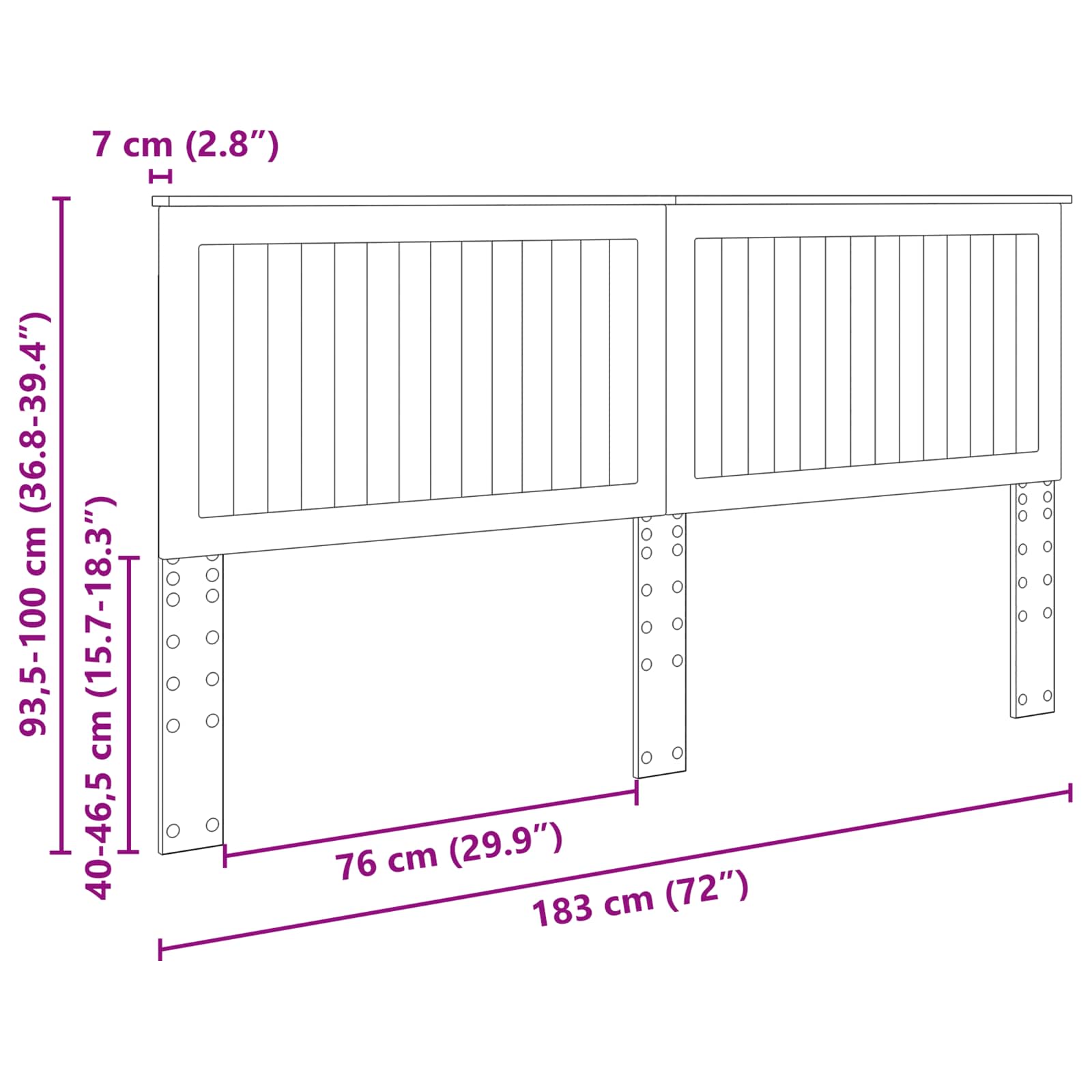 Uzglavlje s uzglavljem Sonoma hrast 180 cm Konstruirano drvo