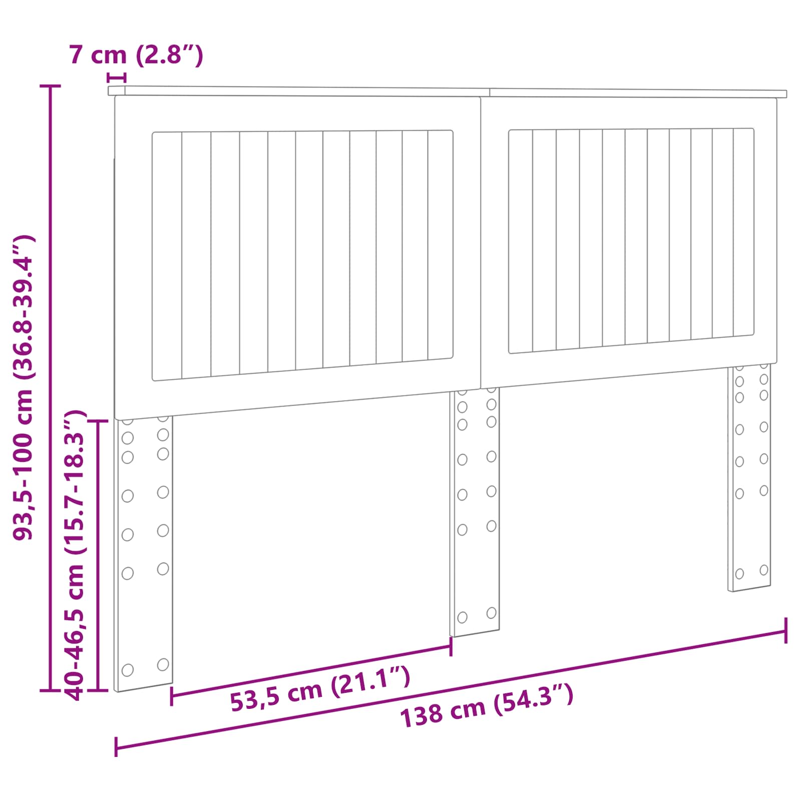 Uzglavlje s uzglavljem Crni hrast 135 cm Konstruirano drvo