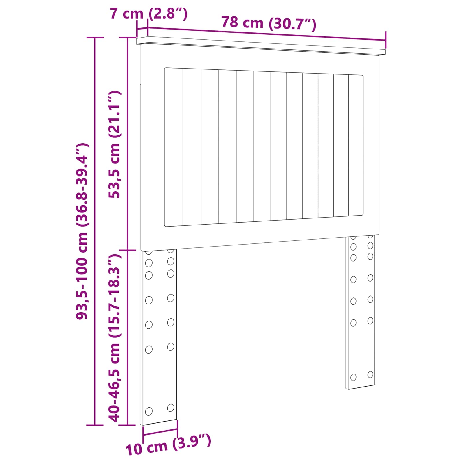 Uzglavlje s uzglavljem Staro drvo 75 cm Konstruirano drvo