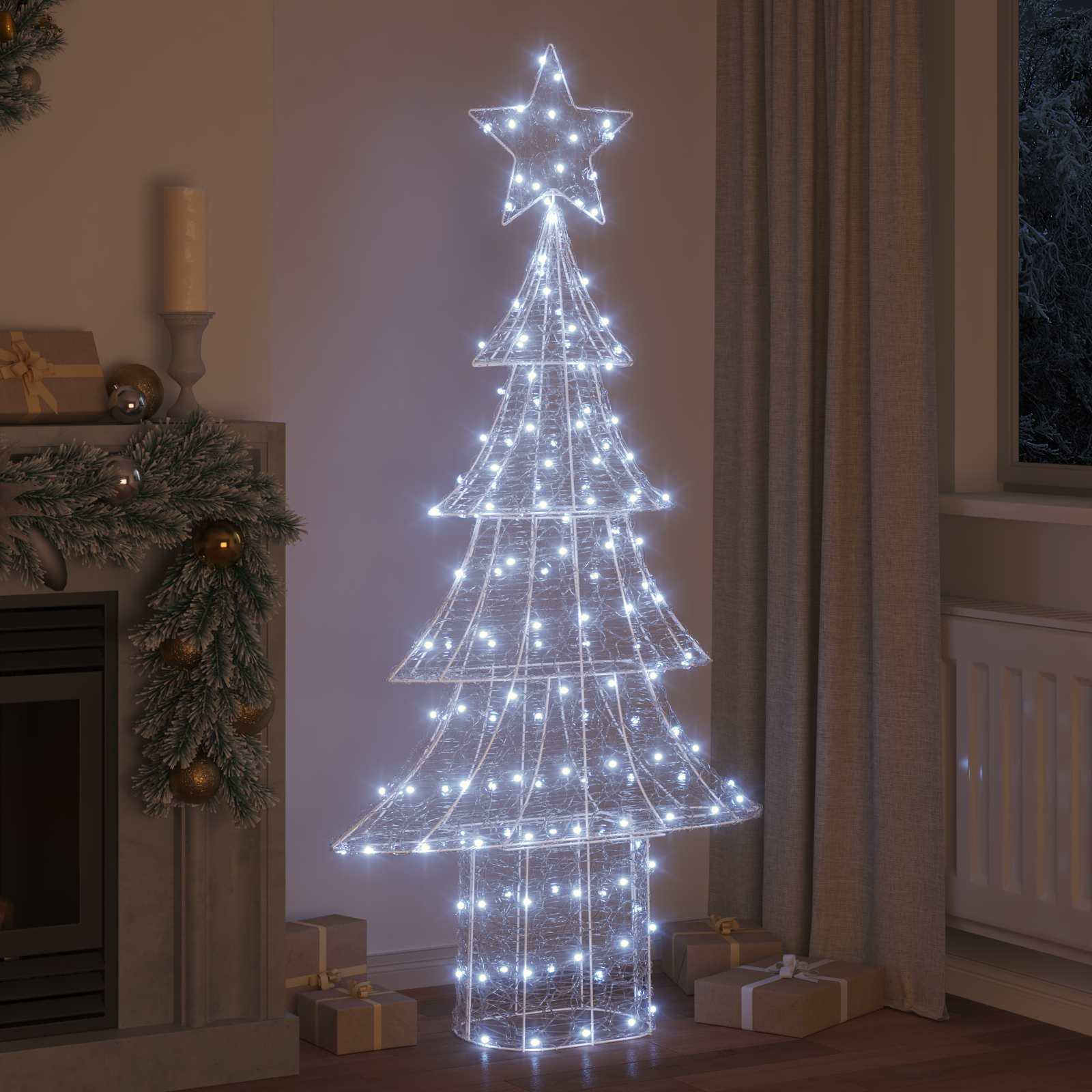 Božićno drvce s 240 LED svjetlima Hladna bijela 180 cm Akril