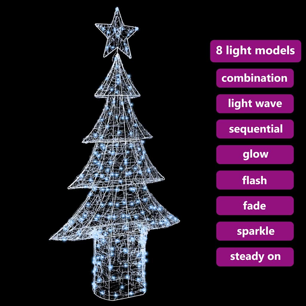 Božićno drvce s 240 LED svjetlima Hladna bijela 180 cm Akril