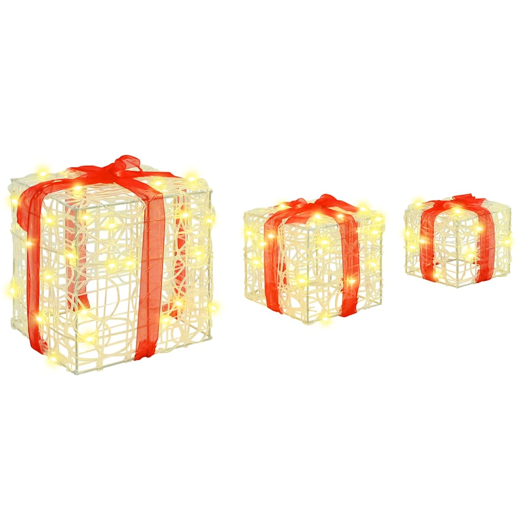 Poklonska kutija 3 pcs Topla bijela 20 x 20 x 20 cm Akril
