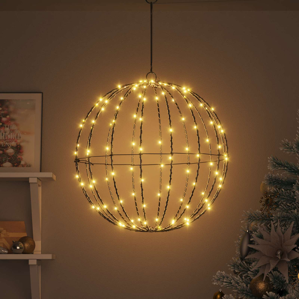 Lopta Topla bijela 50,5 x 50,5 x 52 cm Metal