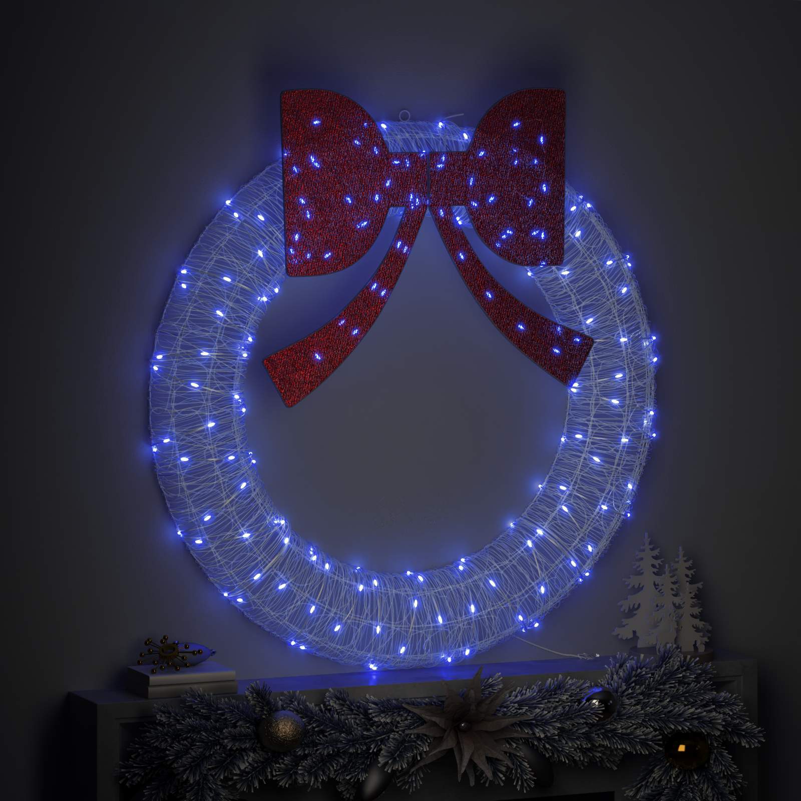 Vijenac s 150 LED svjetlima Plava 120 cm Akril