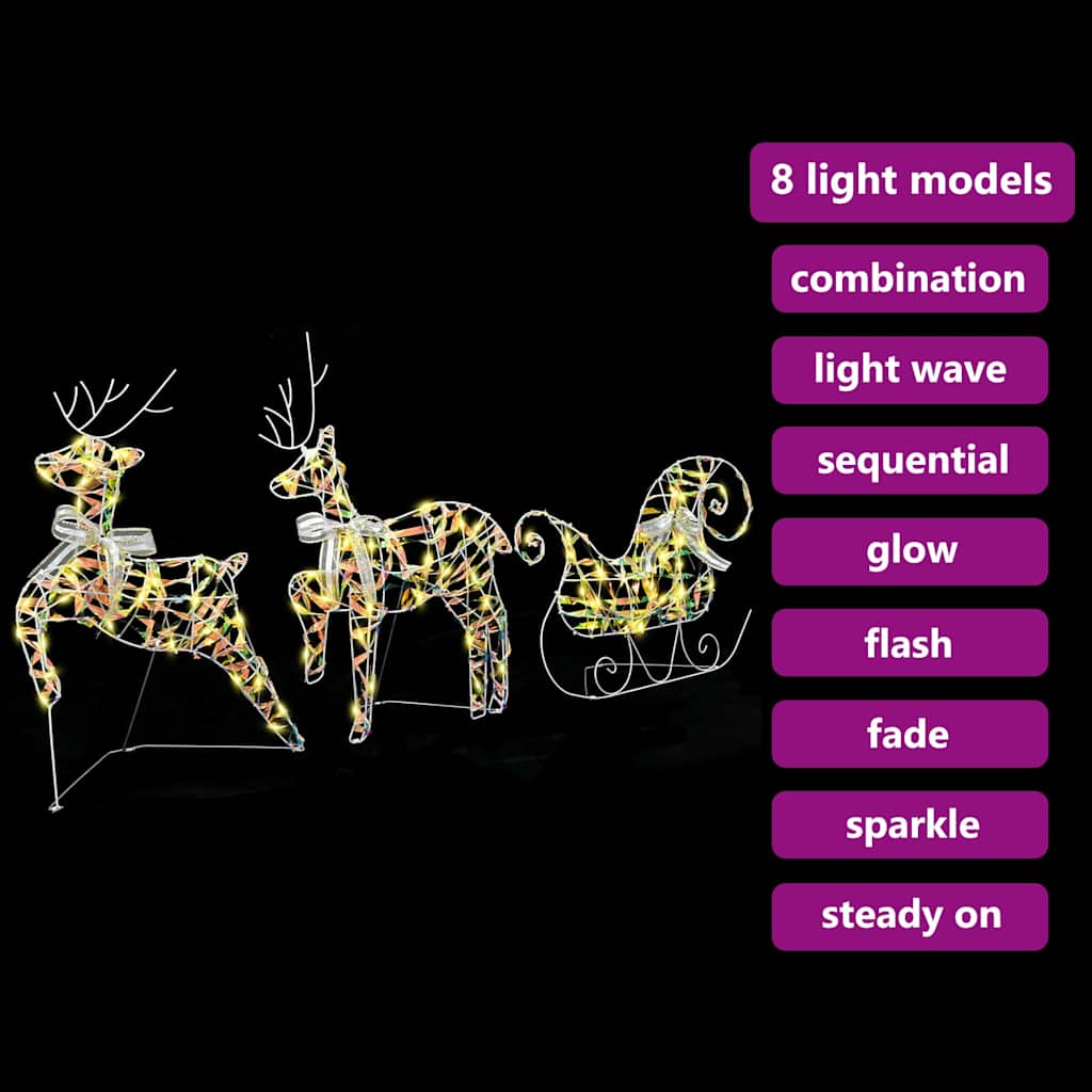 LED Riječni jeleni s 60 LED svjetlima 3 pcs Topla bijela PET