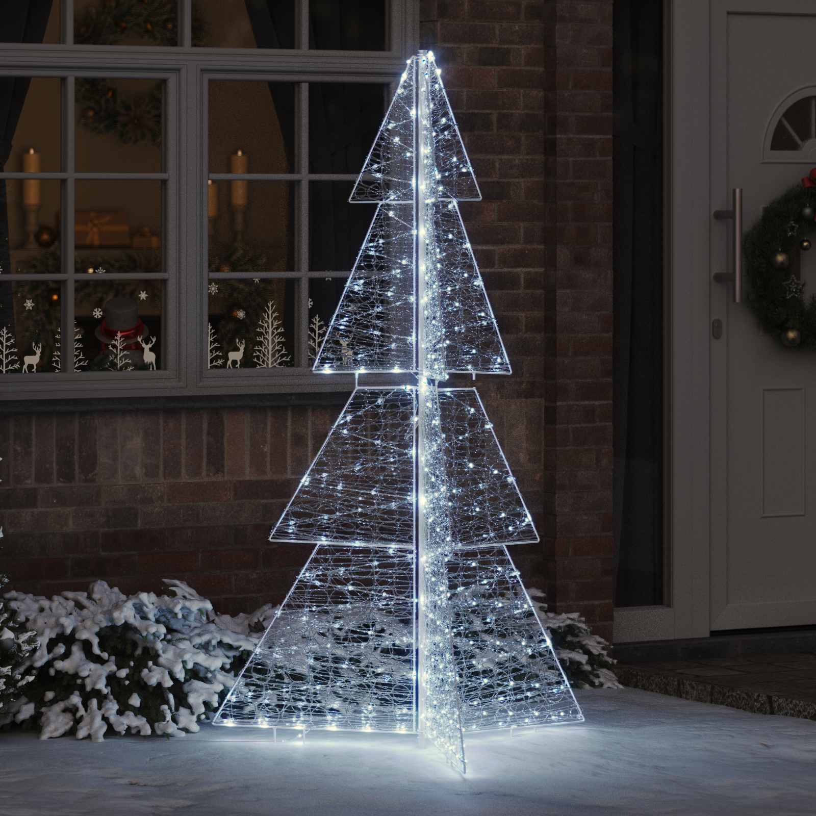 Božićno drvce s 240 LED svjetlima Hladna bijela 180 cm Akril
