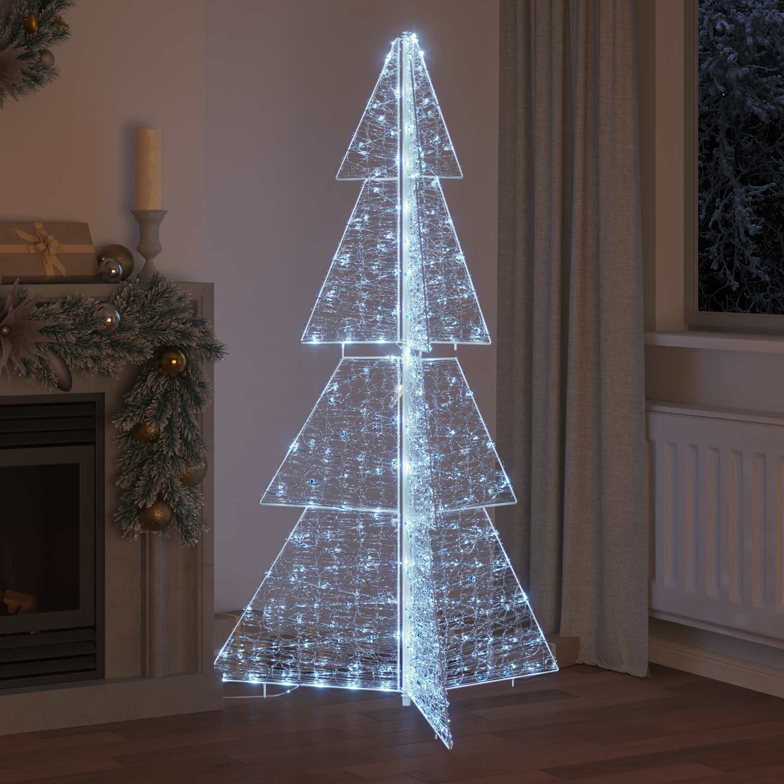 Božićno drvce s 240 LED svjetlima Hladna bijela 180 cm Akril