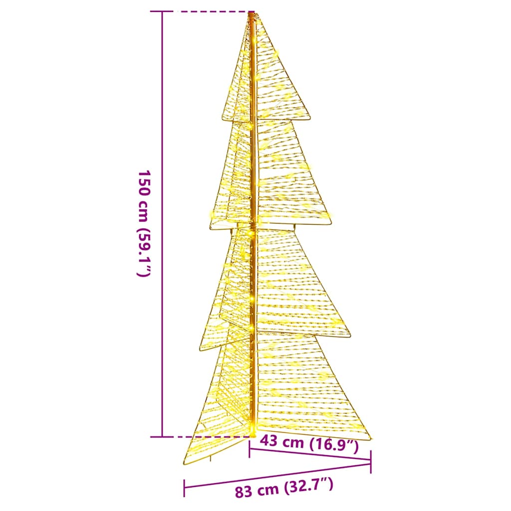 Božićno drvce s 160 LED svjetlima Topla bijela 150 cm PET