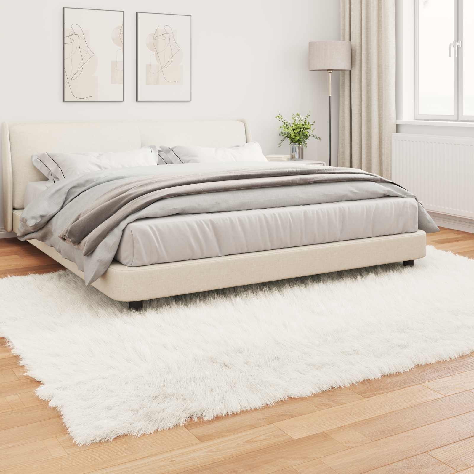 Tepih od umjetne ovčje kože TAFALLA Bijela 240 x 340 cm