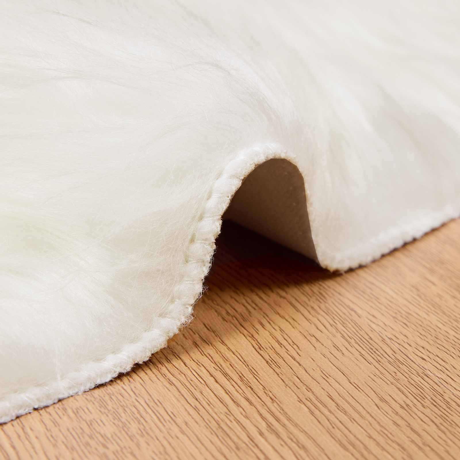 Tepih od umjetne ovčje kože TAFALLA Bijela Ø 80 cm Poliester