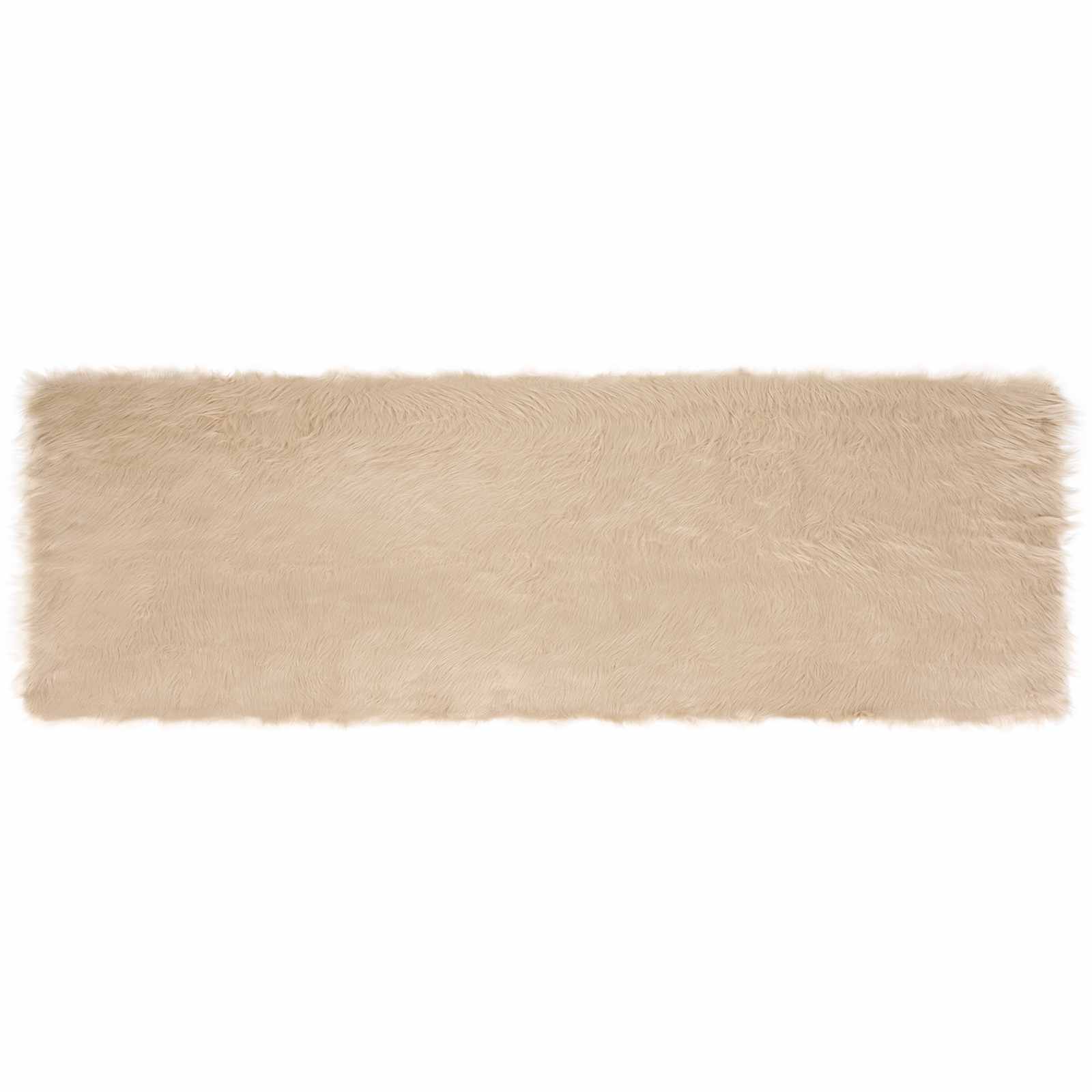 Tepih od umjetne ovčje kože TAFALLA Bež 80 x 250 cm Poliester