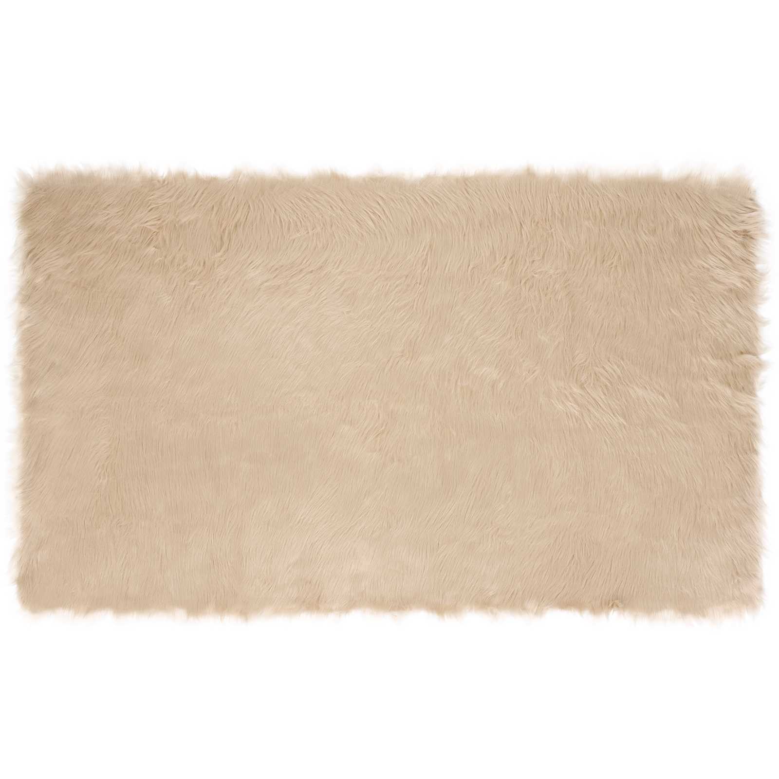 Tepih od umjetne ovčje kože TAFALLA Bež 100 x 200 cm Poliester