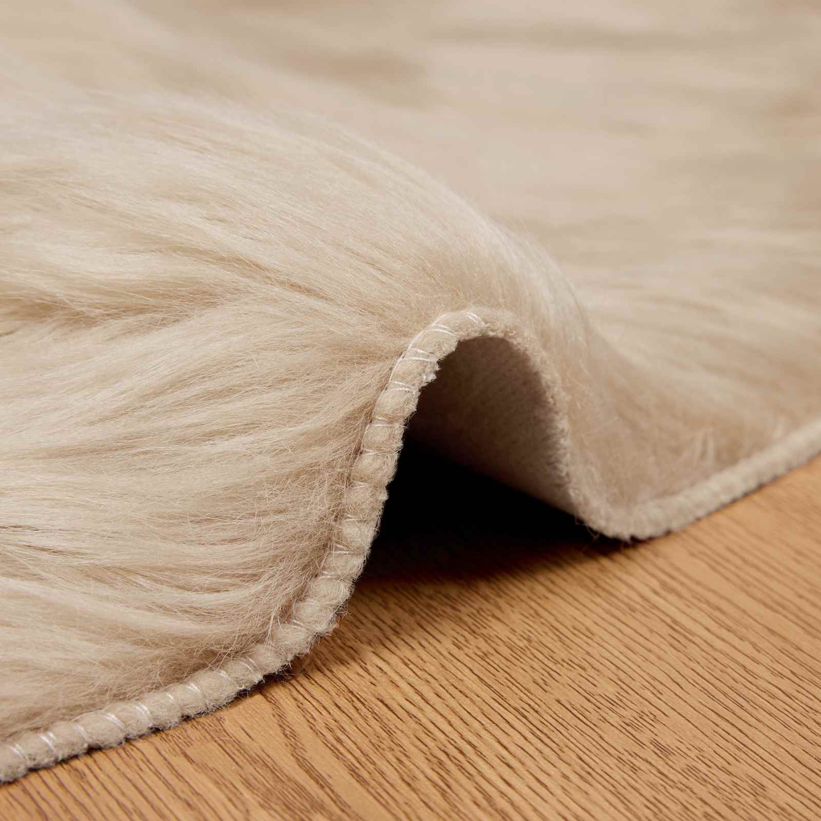 Tepih od umjetne ovčje kože TAFALLA Bež Ø 100 cm Poliester