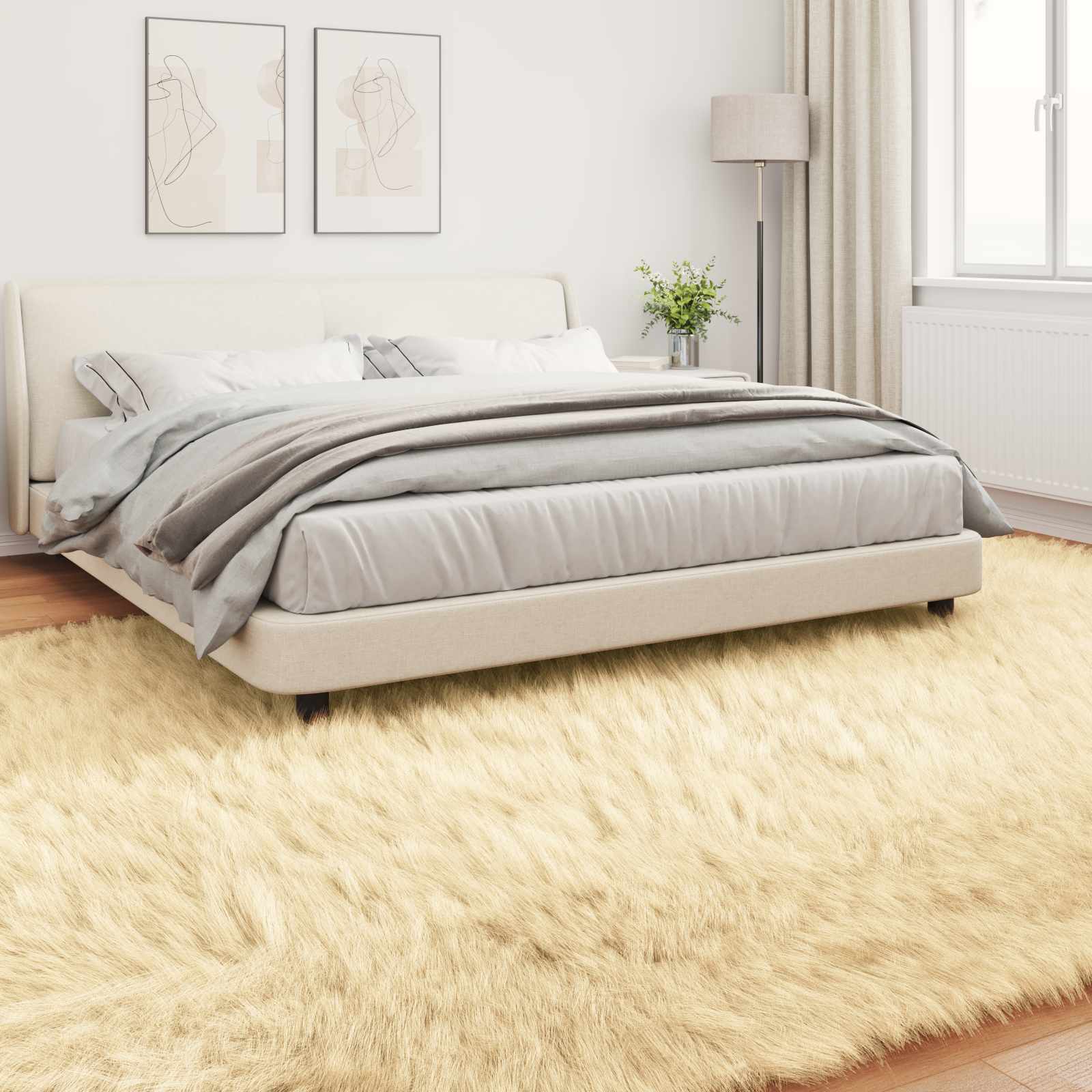 Tepih od umjetne ovčje kože TAFALLA Krem 200 x 280 cm Poliester