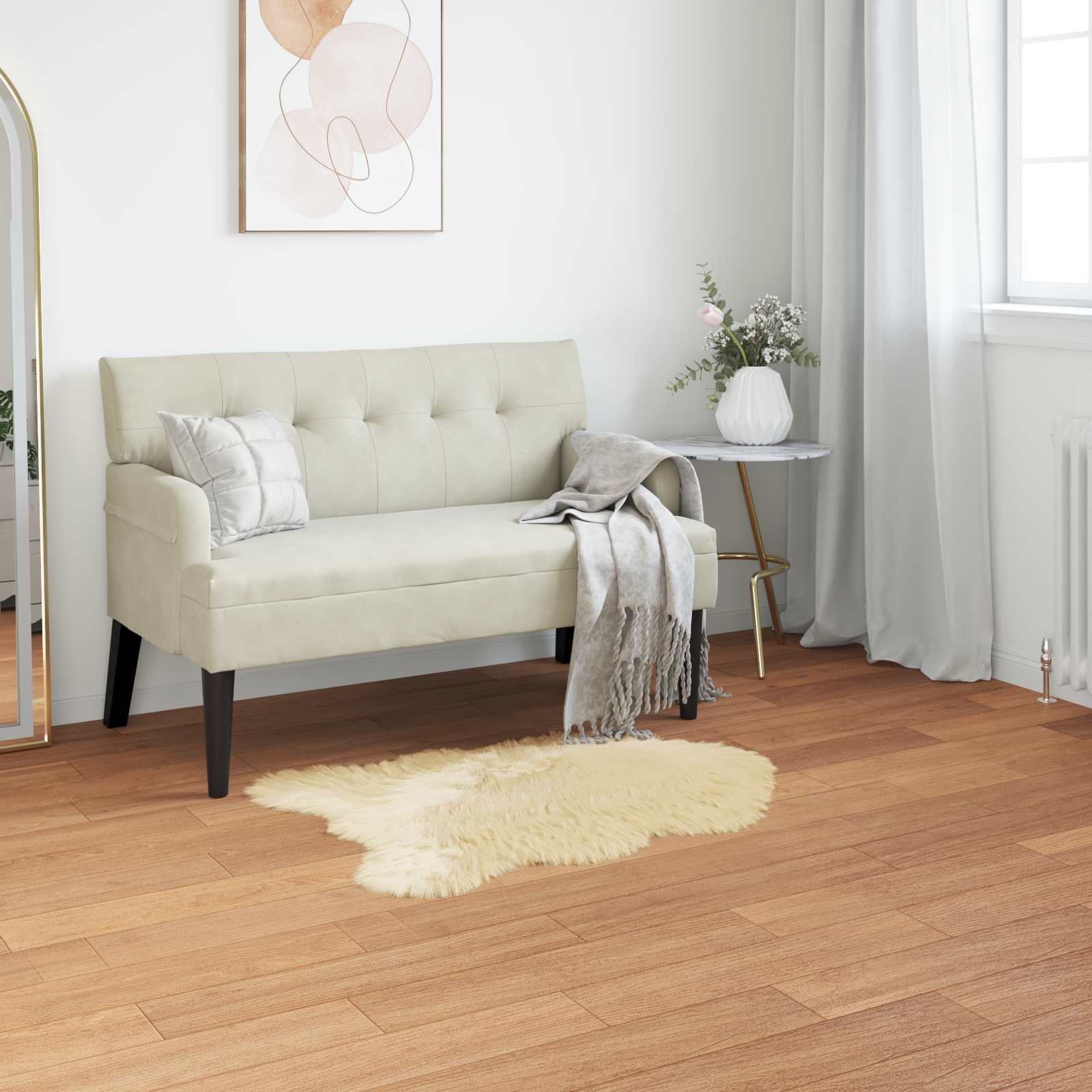 Tepih od umjetne ovčje kože TAFALLA Krem 60 x 90 cm Poliester