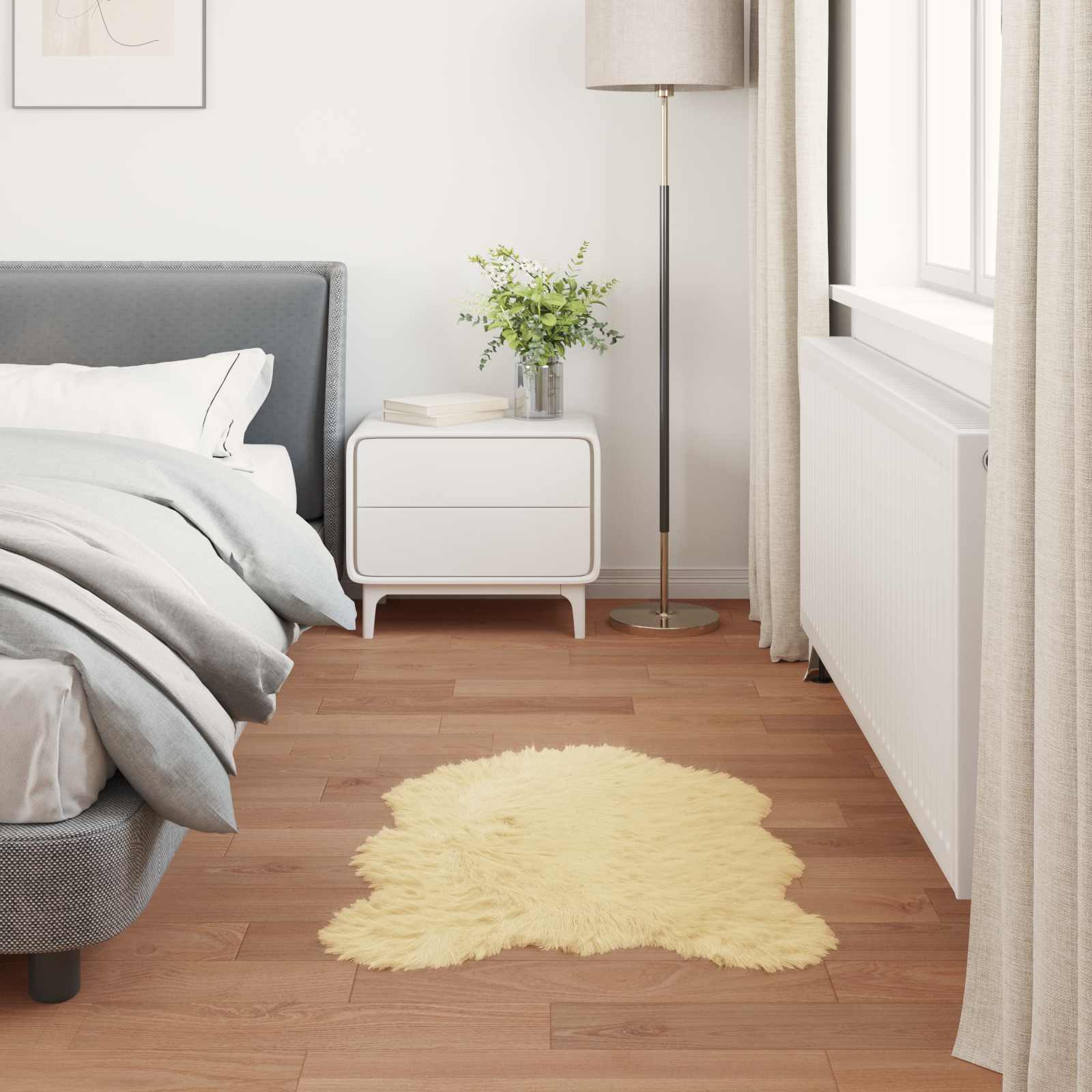 Tepih od umjetne ovčje kože TAFALLA Krem 60 x 90 cm Poliester