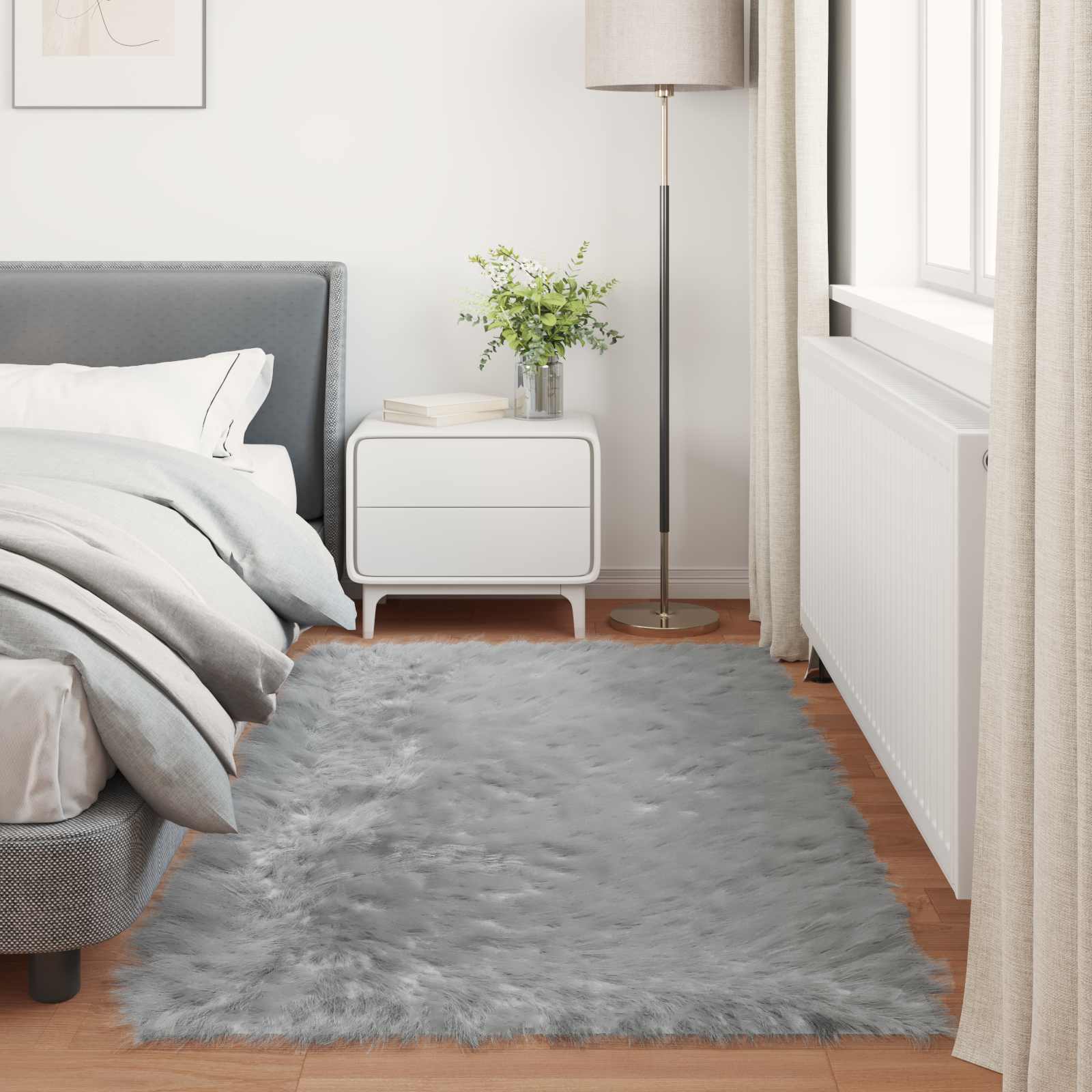 Tepih od umjetne ovčje kože TAFALLA Siva 80 x 200 cm Poliester