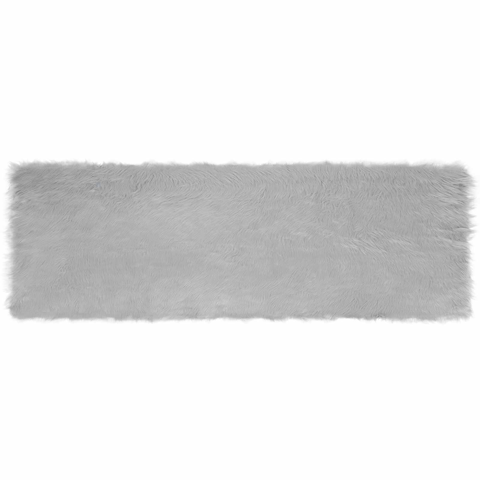 Tepih od umjetne ovčje kože TAFALLA Siva 80 x 250 cm Poliester