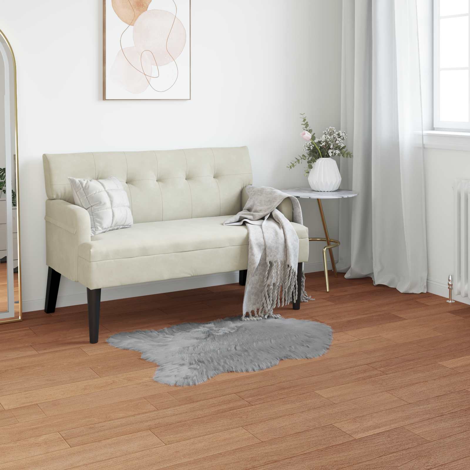 Tepih od umjetne ovčje kože TAFALLA Siva 60 x 90 cm Poliester