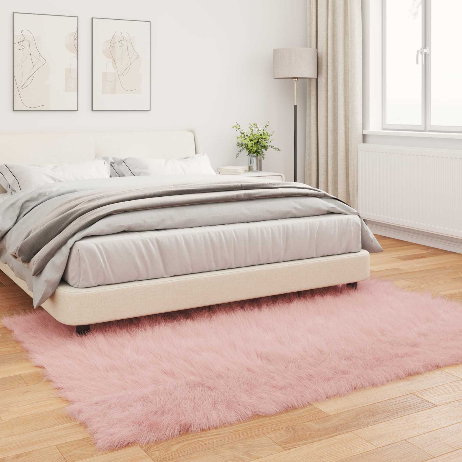 Tepih od umjetne ovčje kože TAFALLA Ružičasta 140 x 200 cm