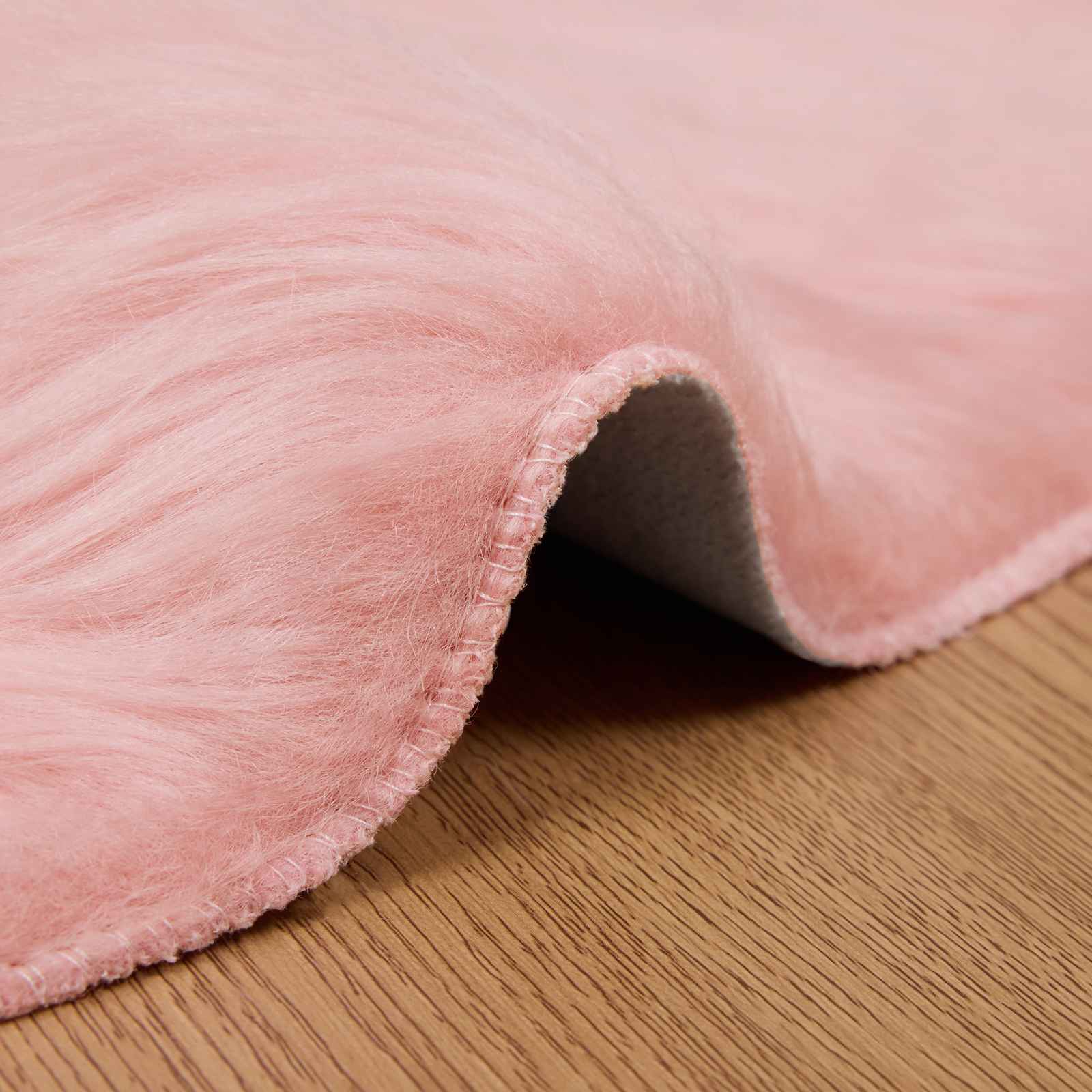 Tepih od umjetne ovčje kože TAFALLA Ružičasta Ø 200 cm