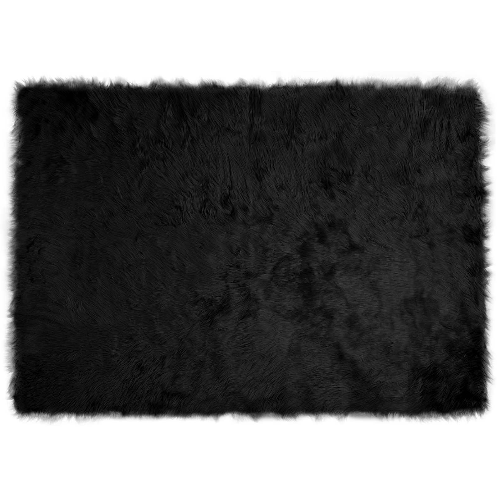 Tepih od umjetne ovčje kože TAFALLA Crna 140 x 200 cm Poliester