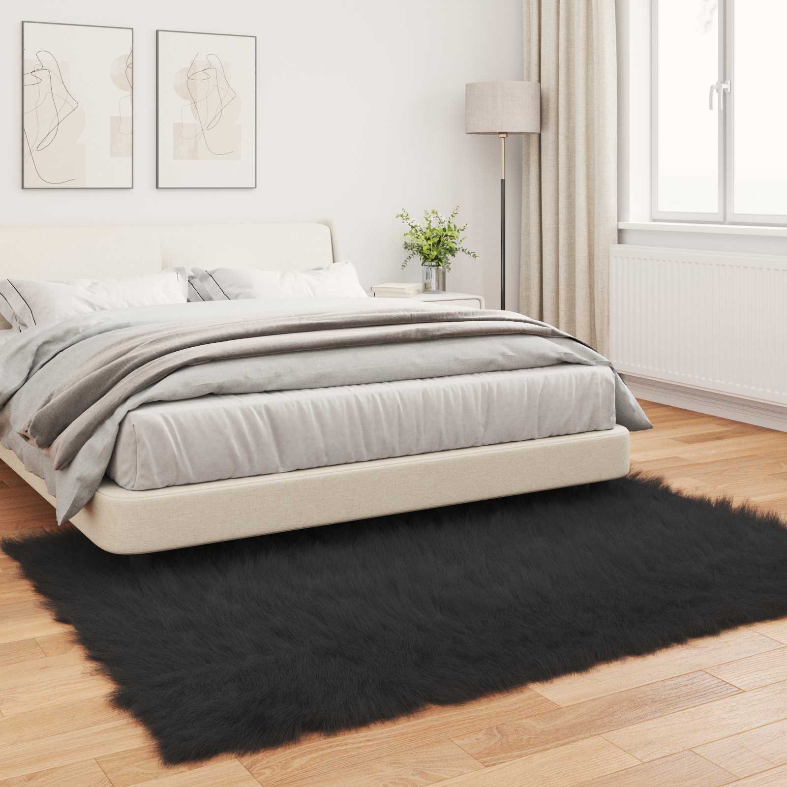 Tepih od umjetne ovčje kože TAFALLA Crna 240 x 340 cm Poliester