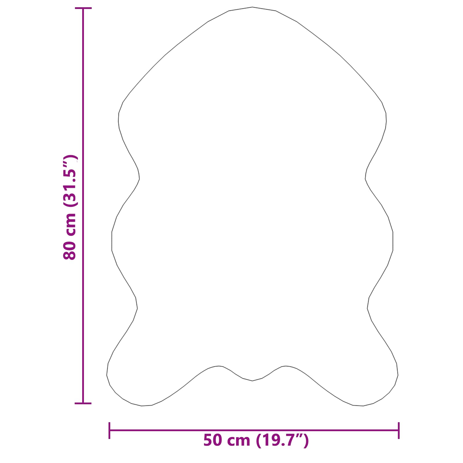 Tepih od umjetne ovčje kože TAFALLA Crna 50 x 80 cm Poliester
