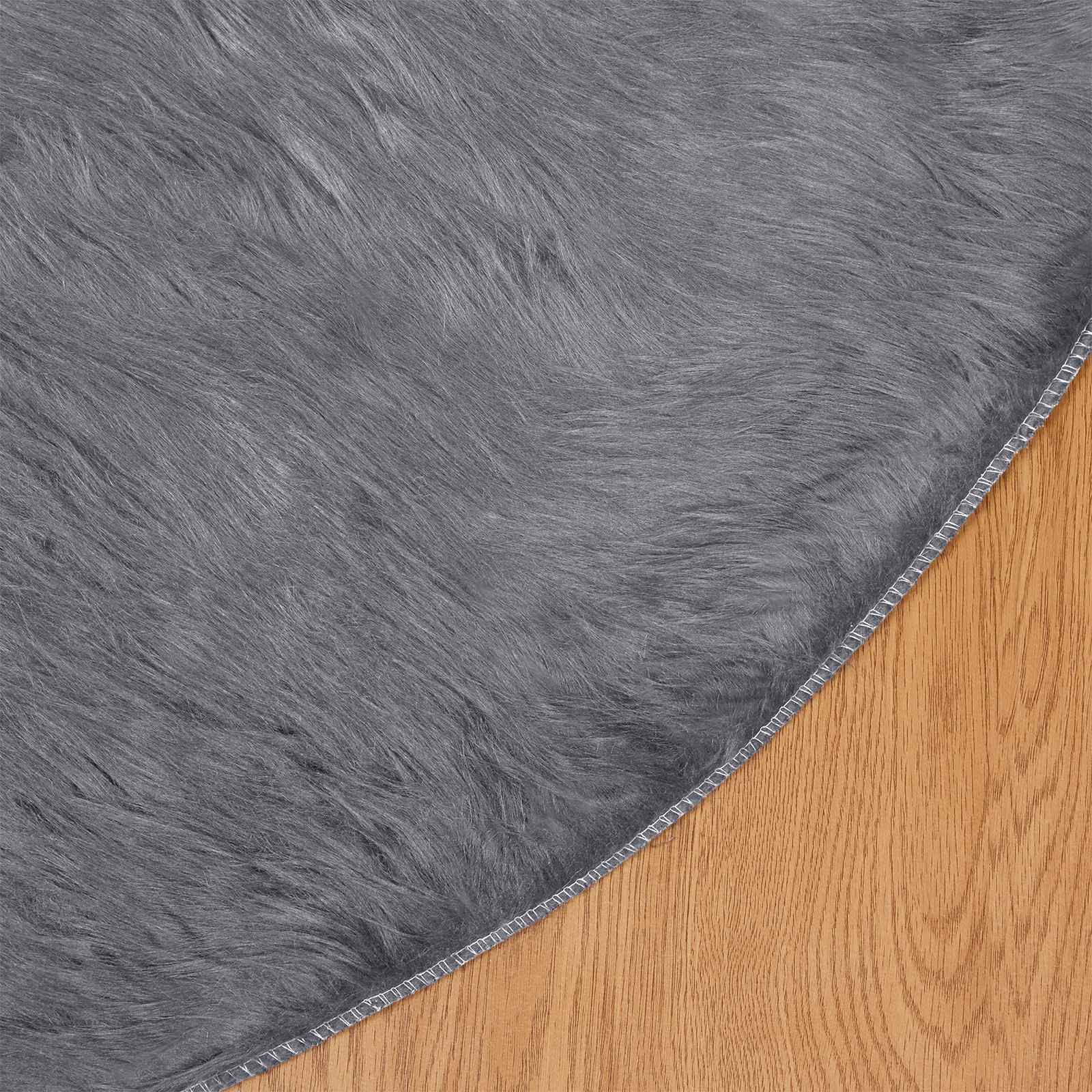 Tepih od umjetne ovčje kože TAFALLA Antracit Ø 80 cm Poliester