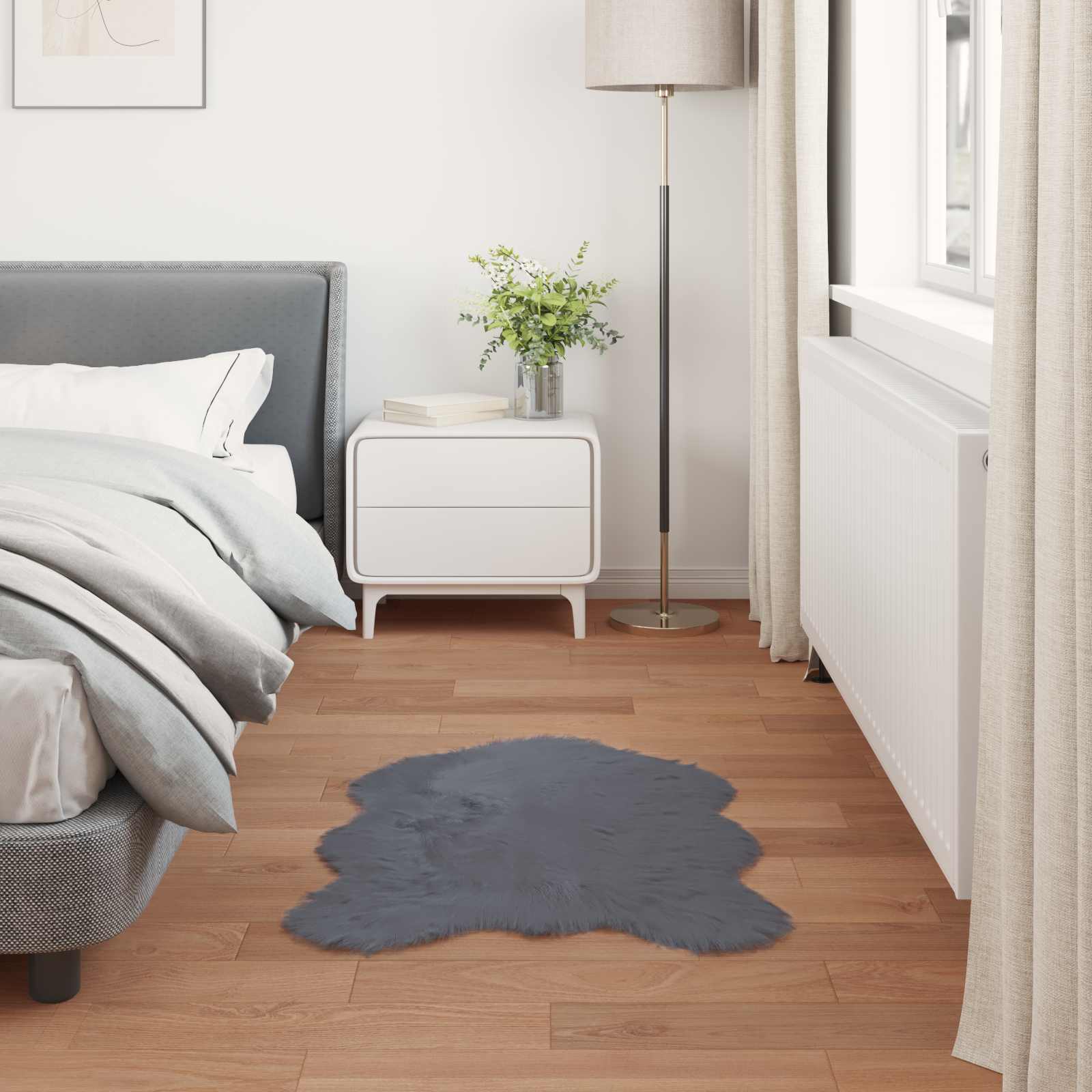 Tepih od umjetne ovčje kože TAFALLA Antracit 50 x 80 cm