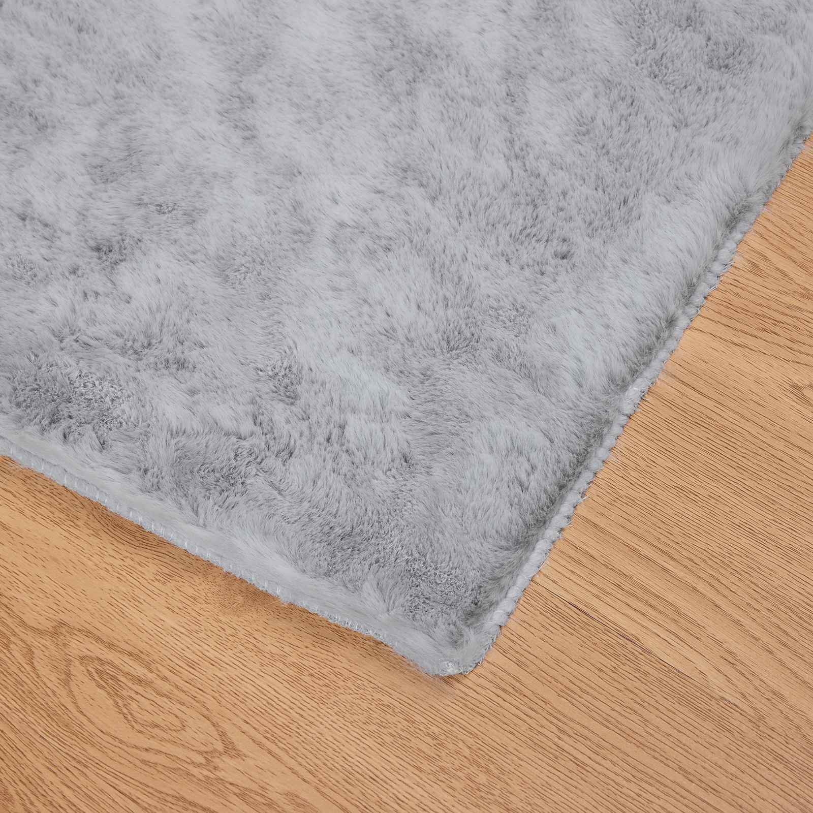 Protuklizni tepih od umjetnog zečjeg krzna OLITE Siva Poliester