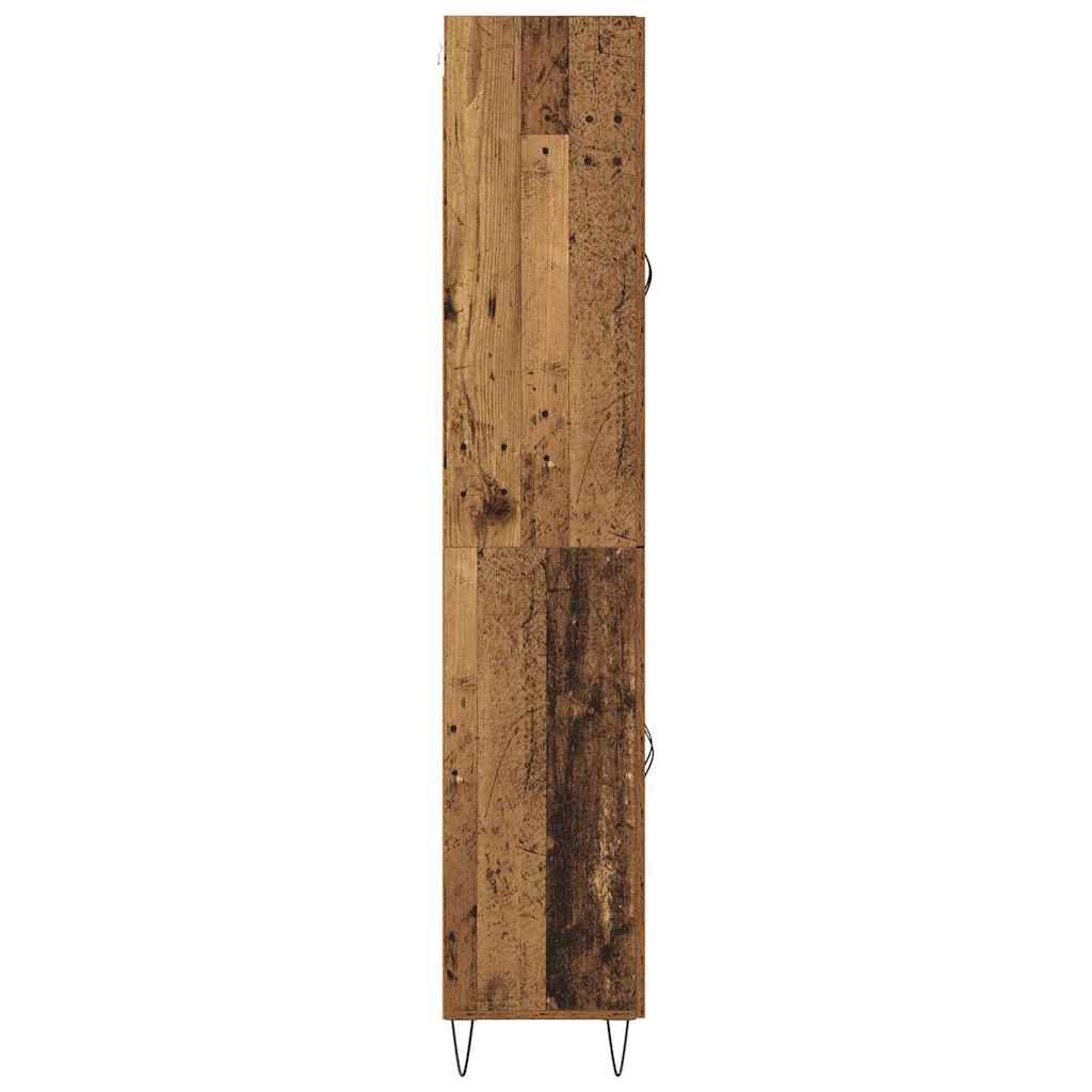 Highboard 2 pcs Staro drvo Inženjersko drvo i staklo