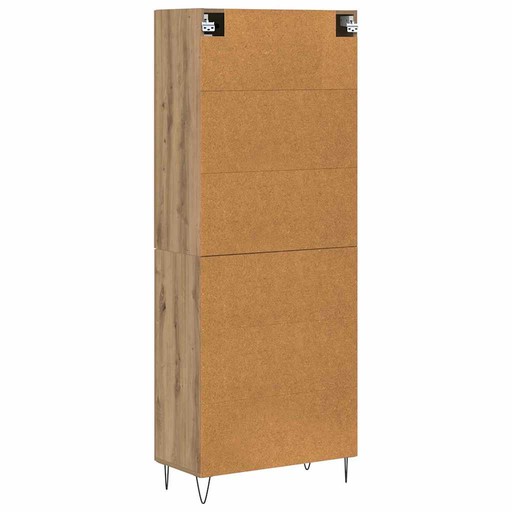 Highboard 2 pcs Umjetnički hrast Inženjersko drvo i staklo