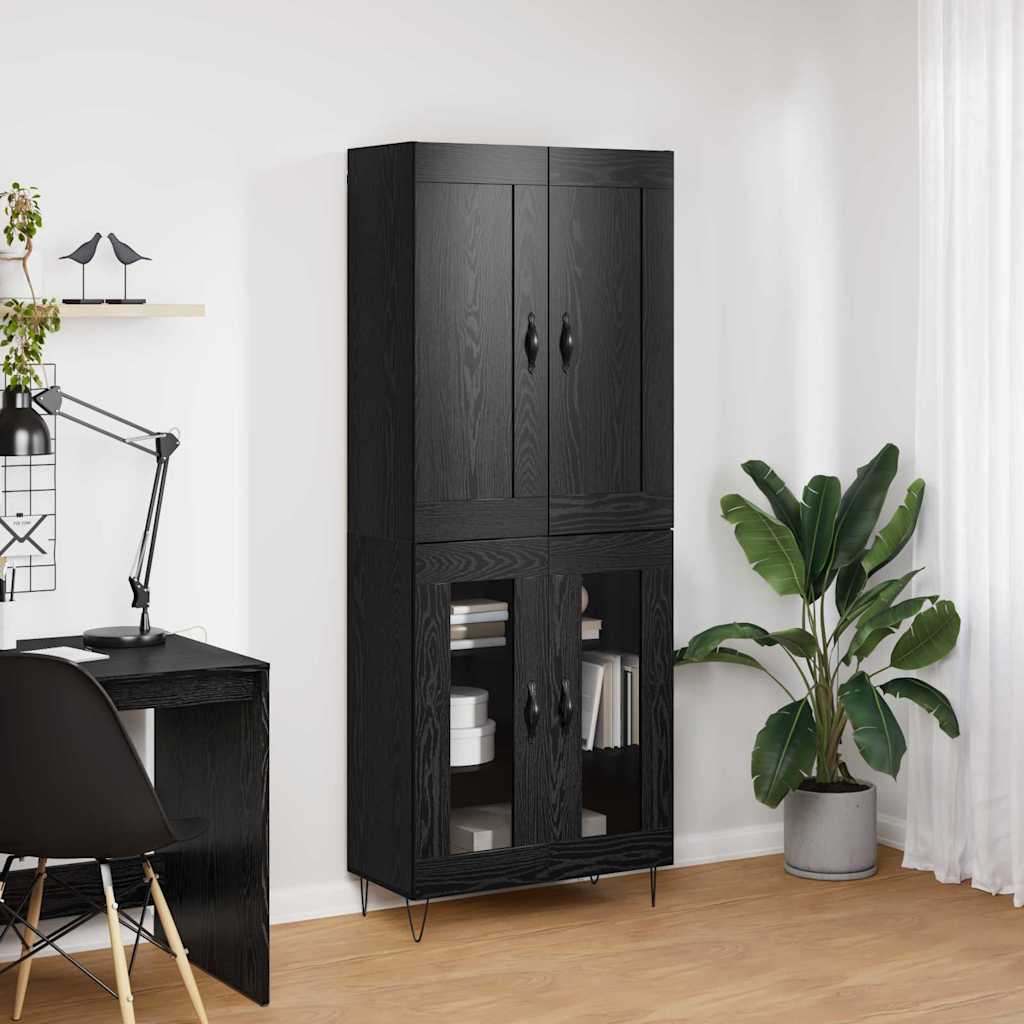 Highboard Crni hrast 69,5 x 34 x 180 cm Konstruirano drvo
