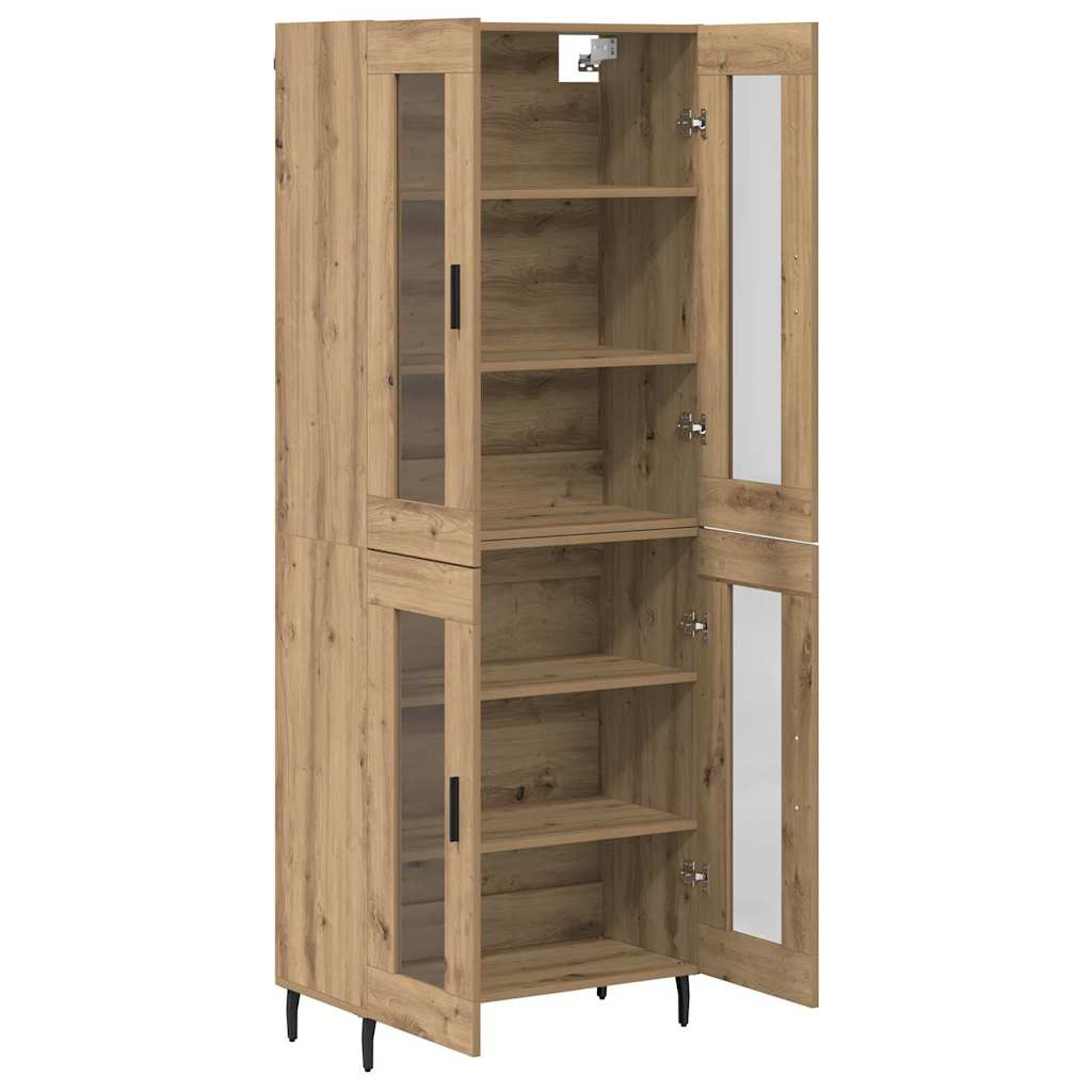 Highboard 2 pcs Umjetnički hrast Inženjerska drva i staklo