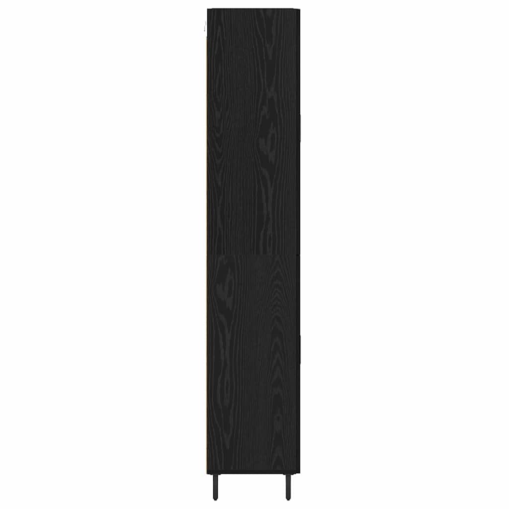 Highboard 2 pcs Crni hrast Inženjerska drva i staklo