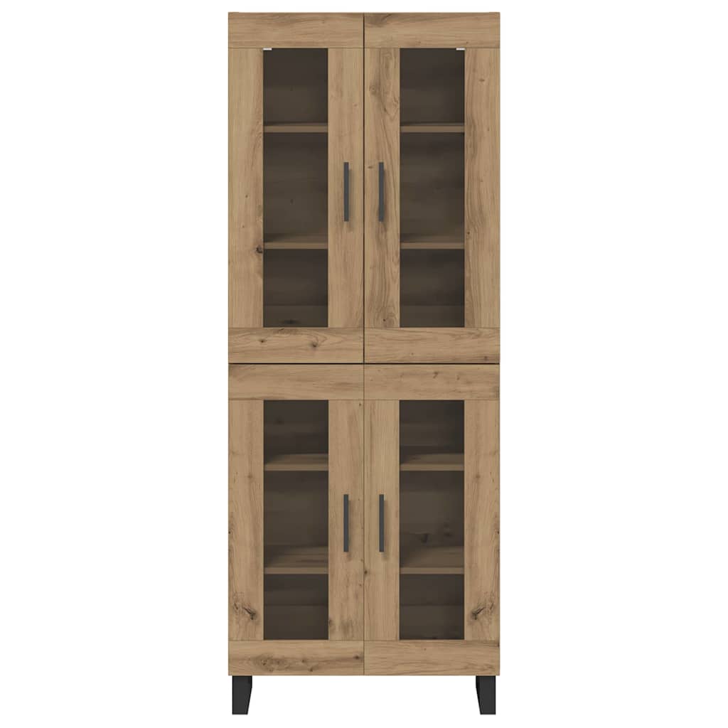 Highboard 2 pcs Umjetnički hrast Inženjerska drva i staklo