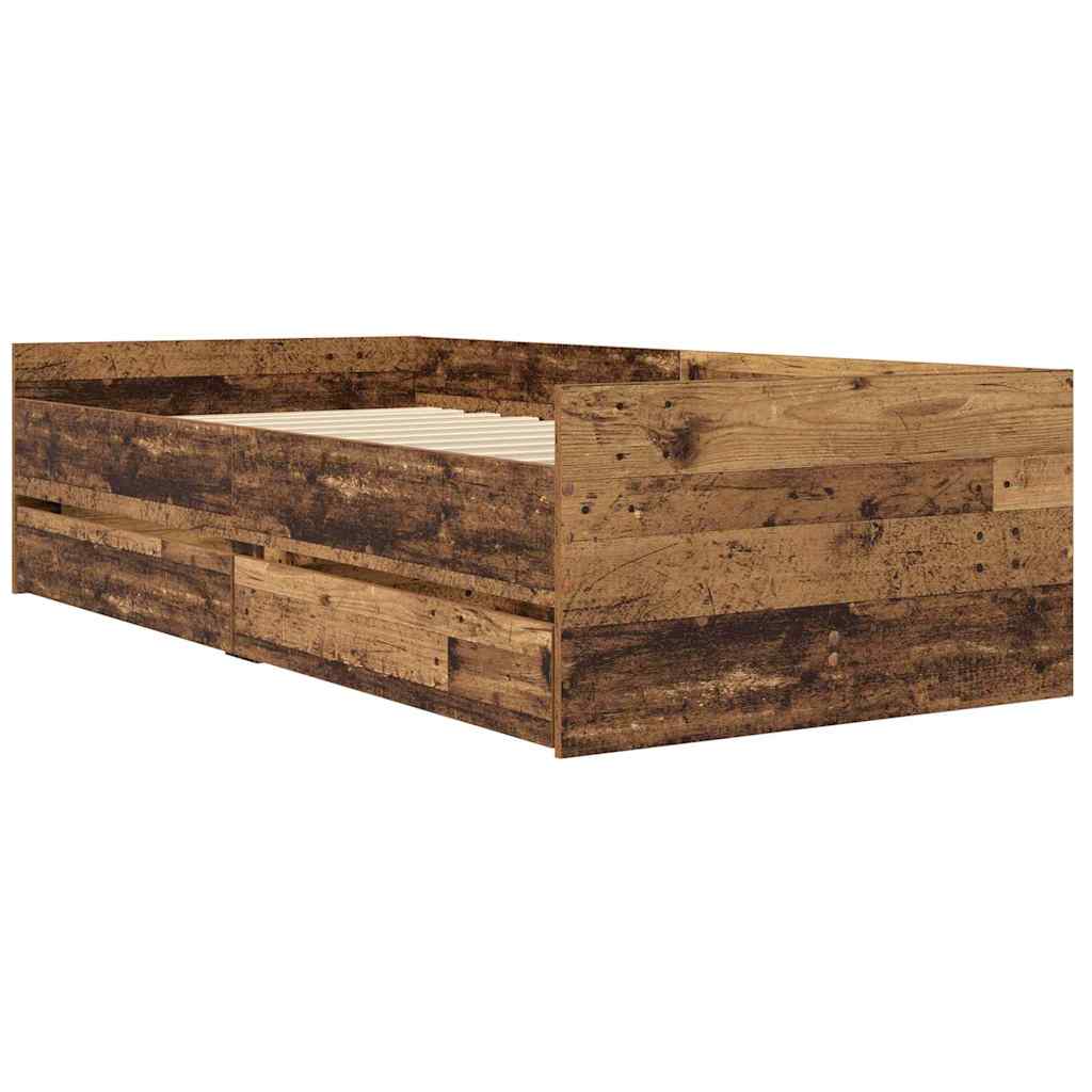 Krevetna konstrukcija s ladicama Staro drvo 100 x 200 cm