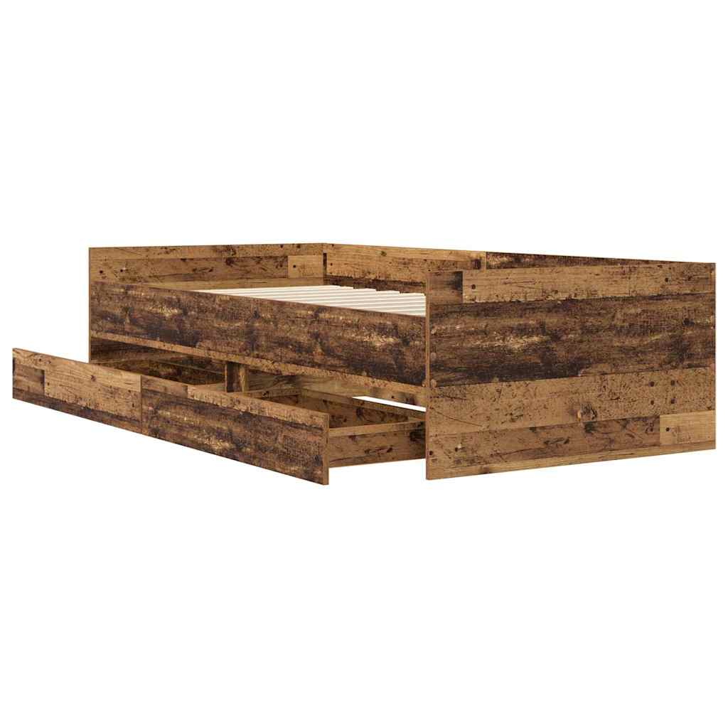 Krevetna konstrukcija s ladicama Staro drvo 100 x 200 cm