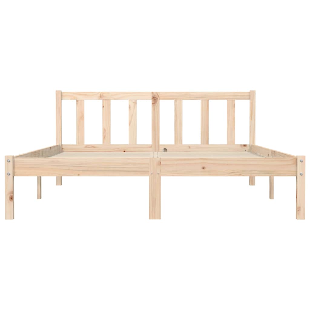 Krevetna konstrukcija Prirodna 152 x 203 cm Čvrsto borovo drvo