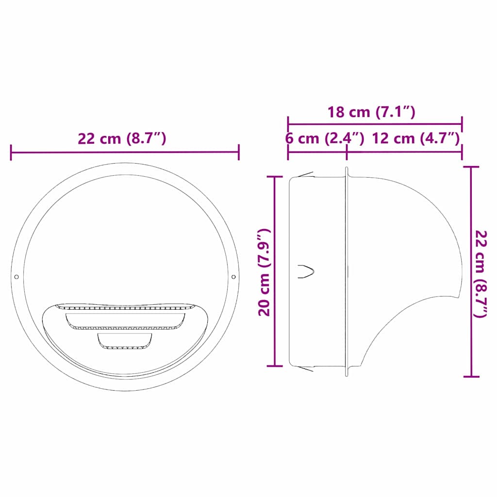 Pokrov ventilacije 2 pcs Srebrno 200 mm Nehrđajući čelik