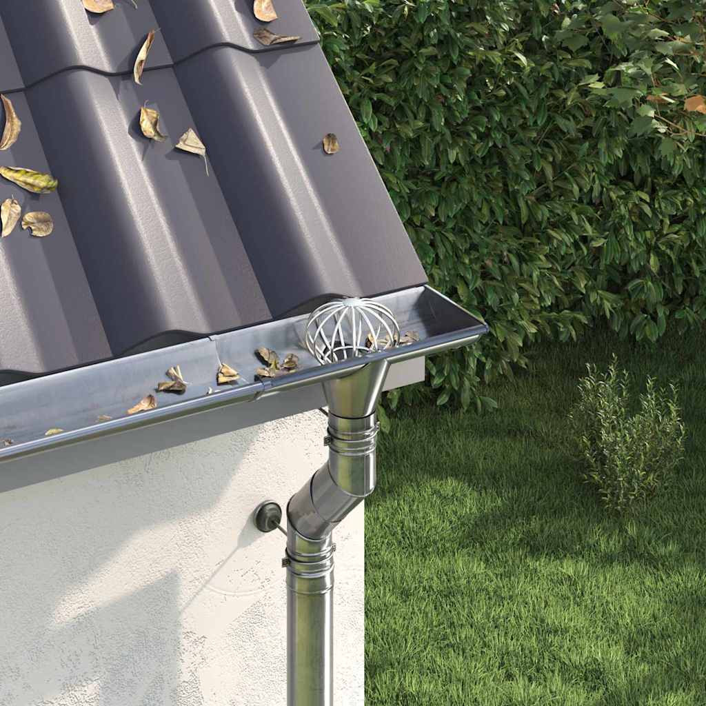 Zaštita od lišća za žljeb 2 pcs Srebrno 75 mm Nehrđajući čelik