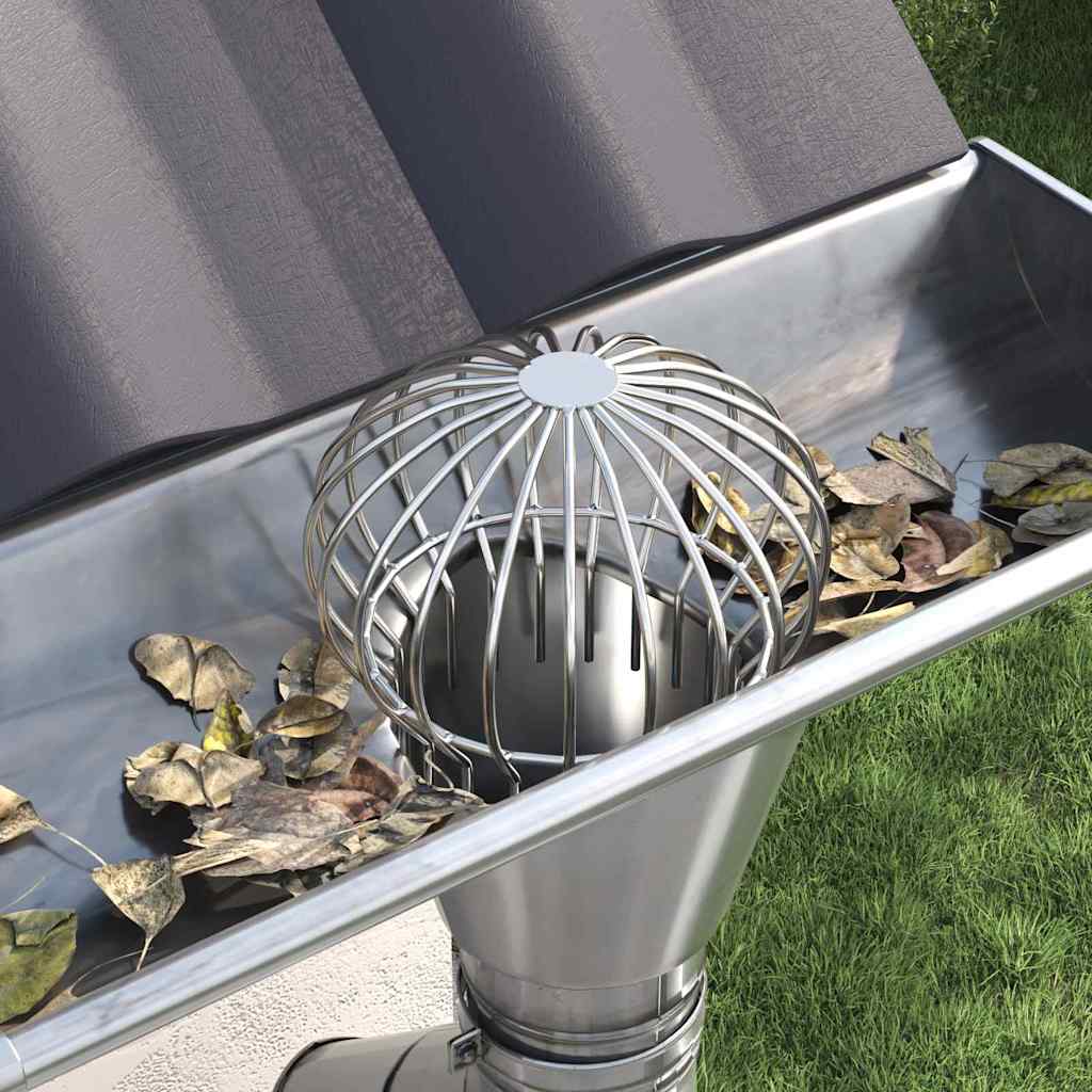 Zaštita od lišća za žljeb 8 pcs Srebrno 160 mm Nehrđajući čelik