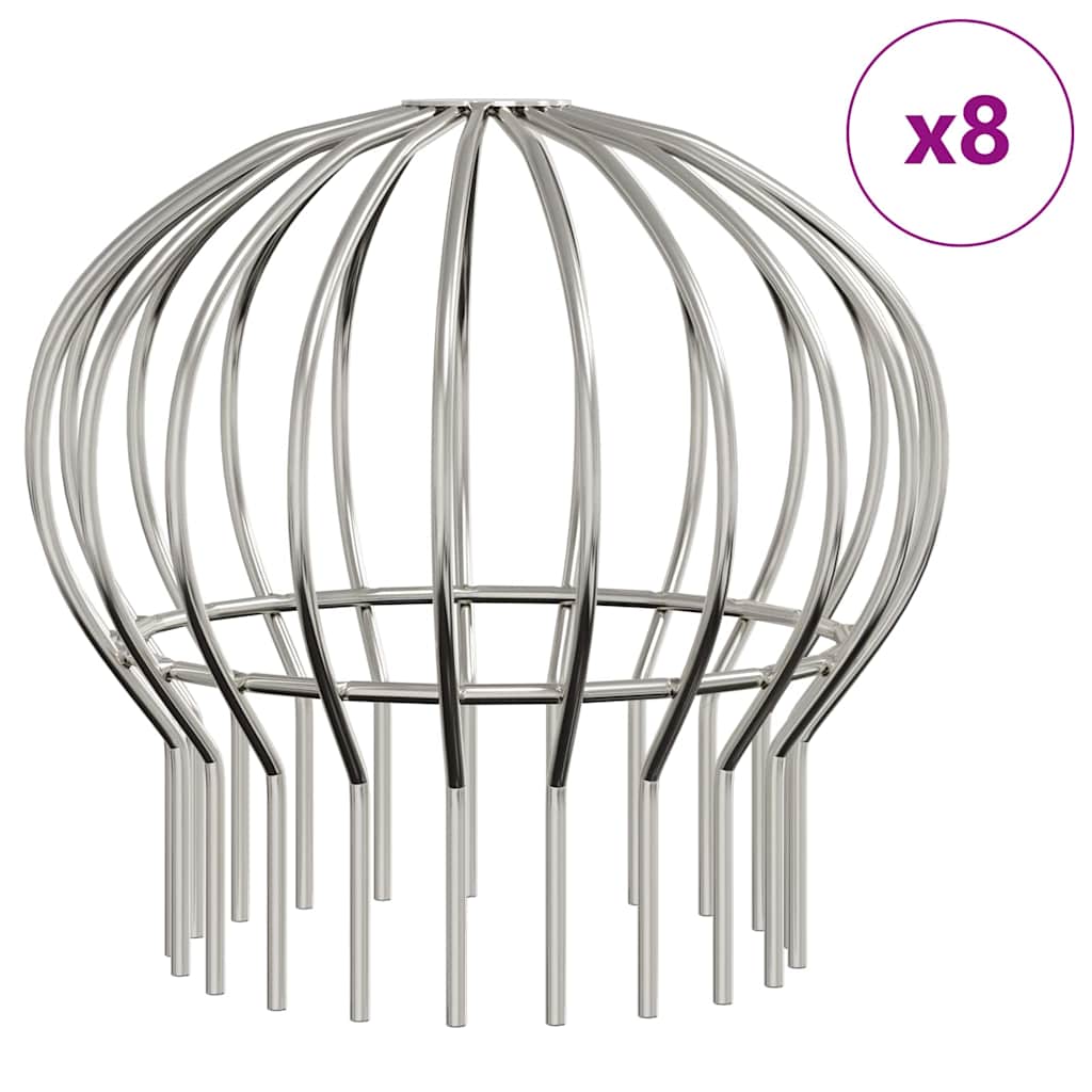 Zaštita od lišća za žljeb 8 pcs Srebrno 160 mm Nehrđajući čelik