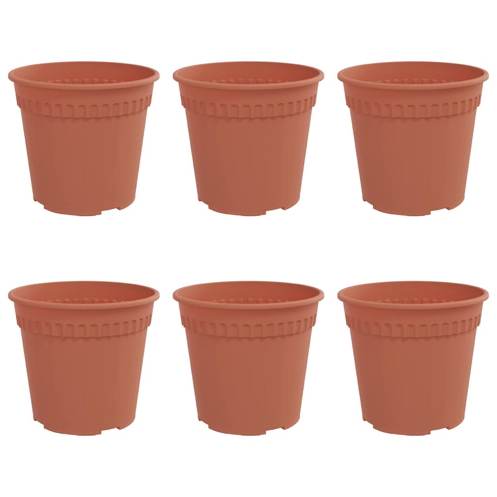 Okrugla saksija za cveće 6 pcs Crvena cigla Ø 17 x 14 cm