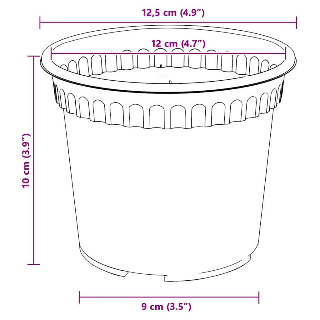 Okrugla saksija za cveće 24 pcs Crna Ø 12,5 x 10 cm Plastika