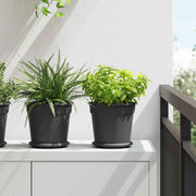 Okrugla saksija za cveće 24 pcs Crna Ø 19 x 16 cm Plastika